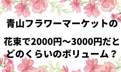 青山フラワーマーケットの花束で2000円～3000円