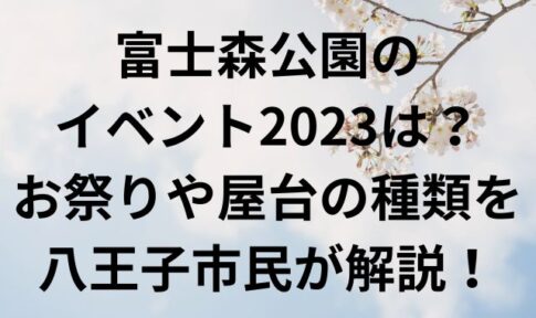 富士森公園のイベント2023は？お祭りや屋台の種類を八王子市民が解説！