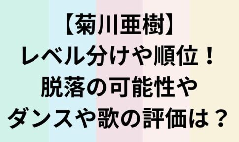 【菊川亜樹】レベル分けや順位！
