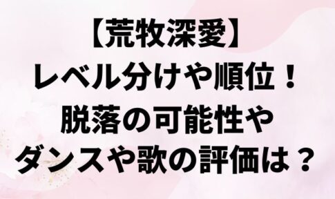 【荒牧深愛】レベル分けや順位！
